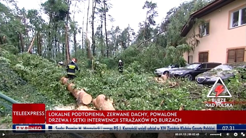 Strażacy likwidują szkody po nawałnicach