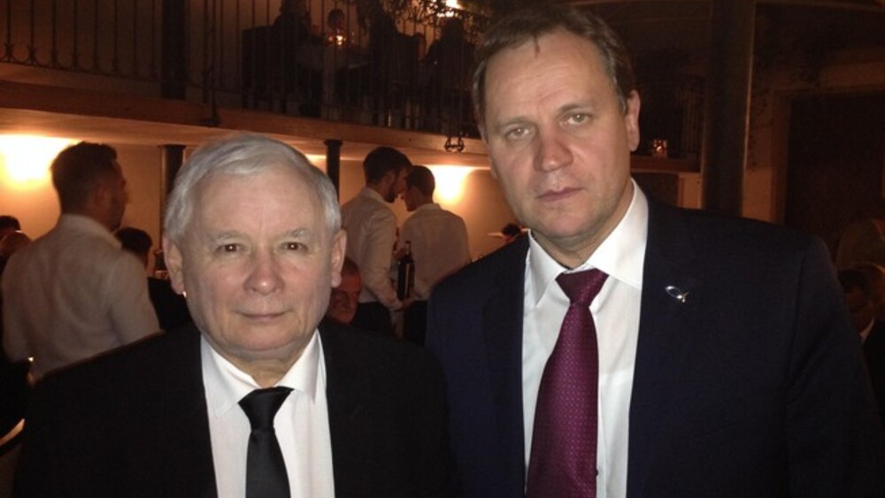 Jarosław Kaczyński z Waldemarem Tomaszewskim