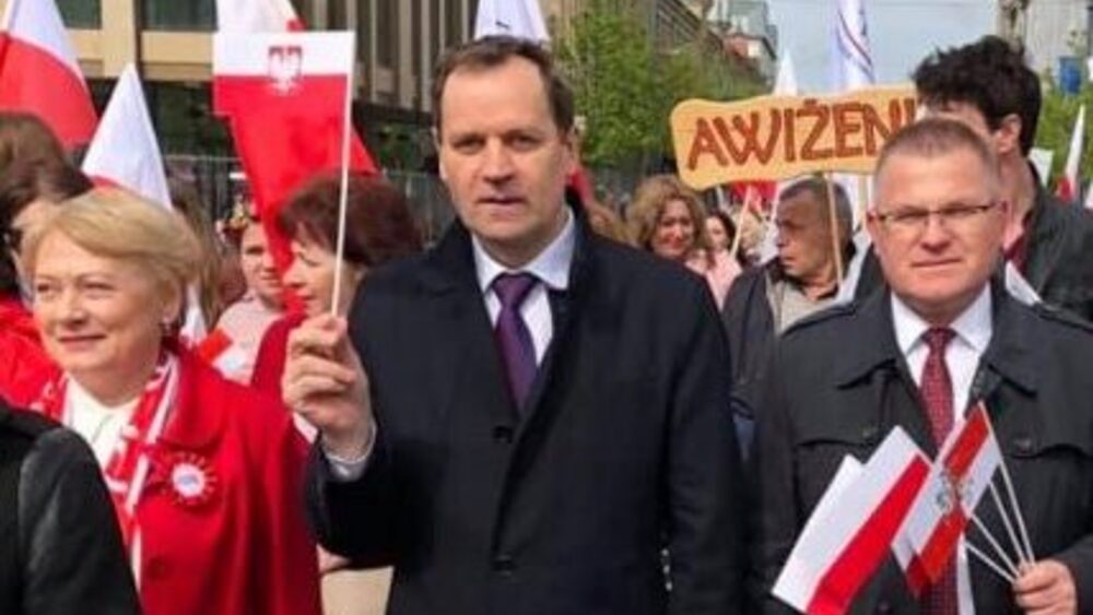 Eurodeputowany z Litwy Waldemar Tomaszewski z liderem polskich chadeków dr. Bogusławem Rogalskim