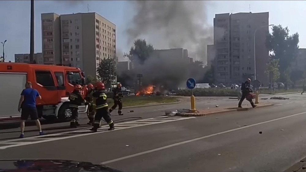 ybuch samochodu z gazem, Warszawa Bemowo