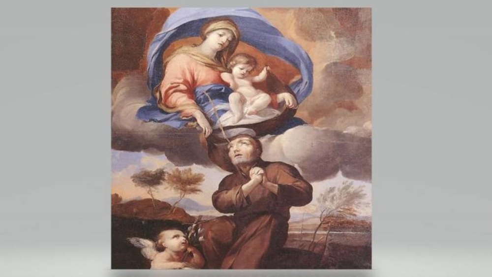 Szymon Stock otrzymuje szkaplerz z rąk Najświętszej Maryi Panny