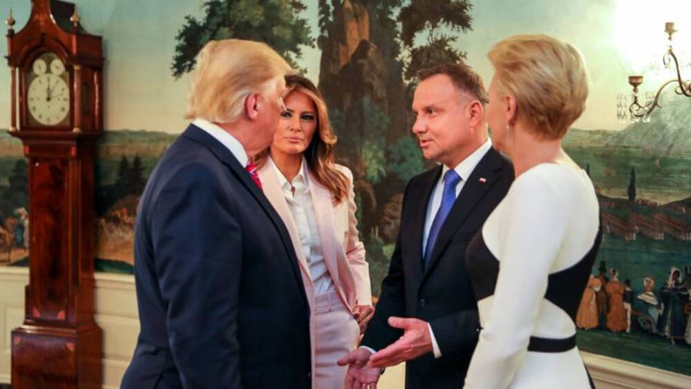 Prezydenci Donald Trump i Andrzej Duda z małżonkami