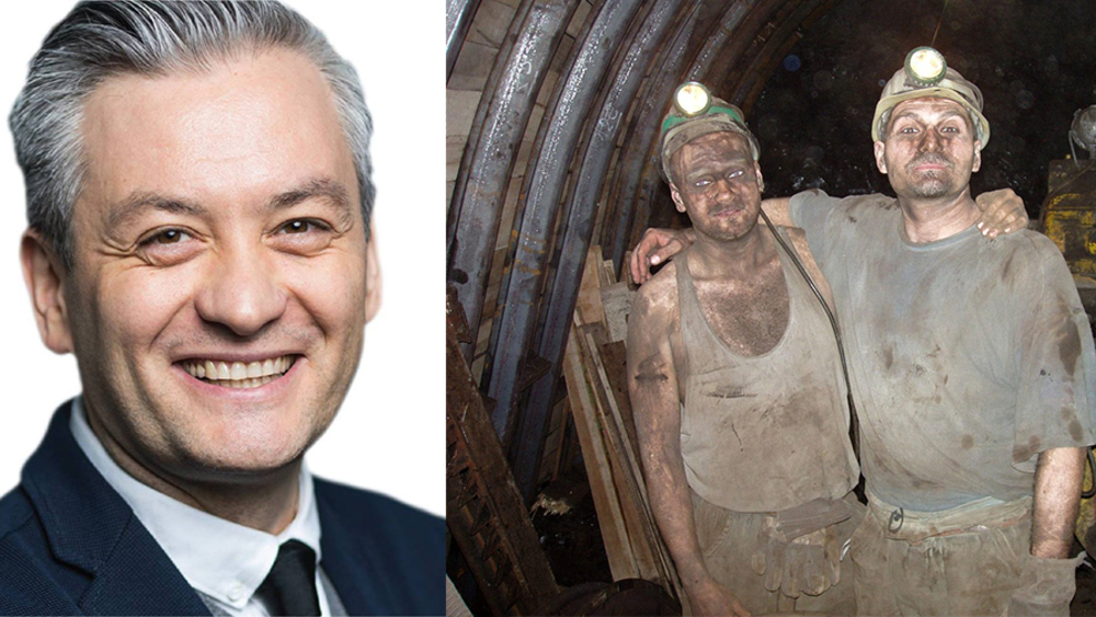 Robert Biedroń i górnicy