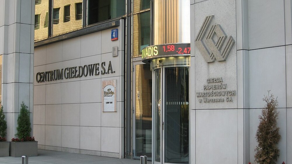Wejście do Centrum Giełdowego w Warszawie