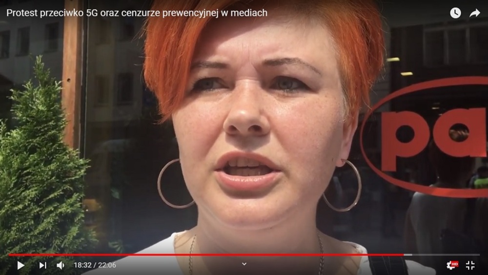 Relacja z protestu przeciwko technologii 5G oraz cenzurze prewencyjnej w mediach