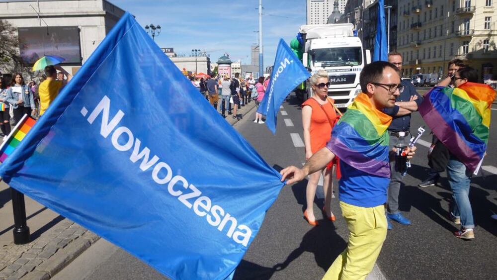 Jacek Bartyzel współpracownik posła Jakubiaka na Paradzie Równości 2017