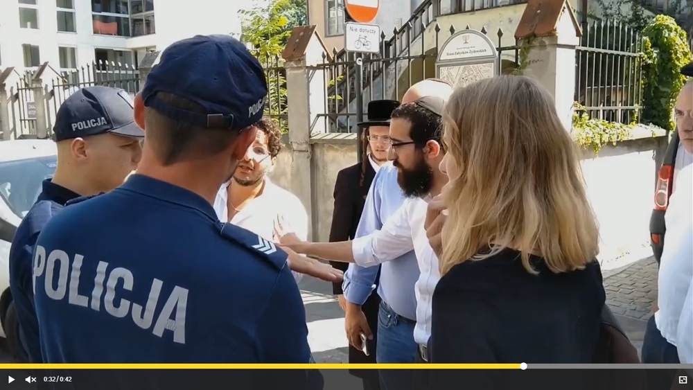 Kraków wyrzucenie z synagogi chasydów z Chabad Lubawicz