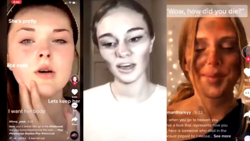 Dziewczyny biorące udział w "Holocaust Challenge" na TikToku