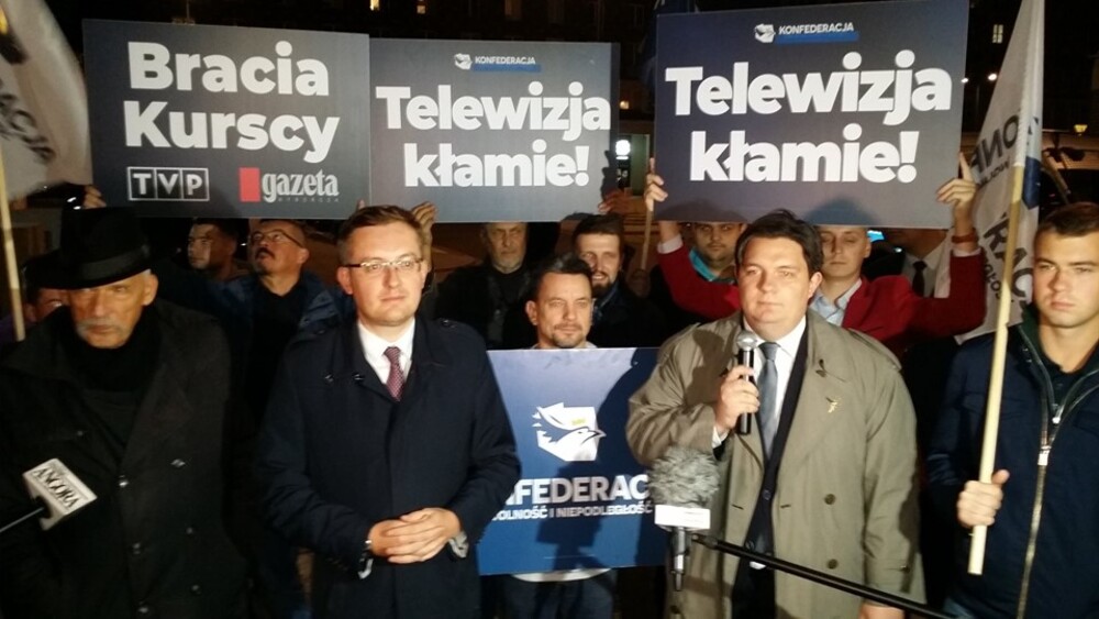 Konfederacja protestowała przeciwko cenzurze TVP