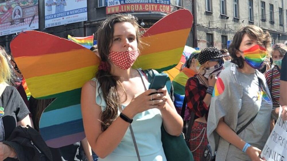 Klaudia Jachira na "marszu równości" w Katowicach