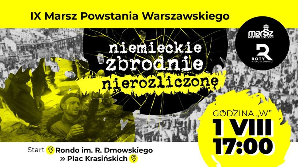 Plakat IX Marszu Powstania Warszawskiego