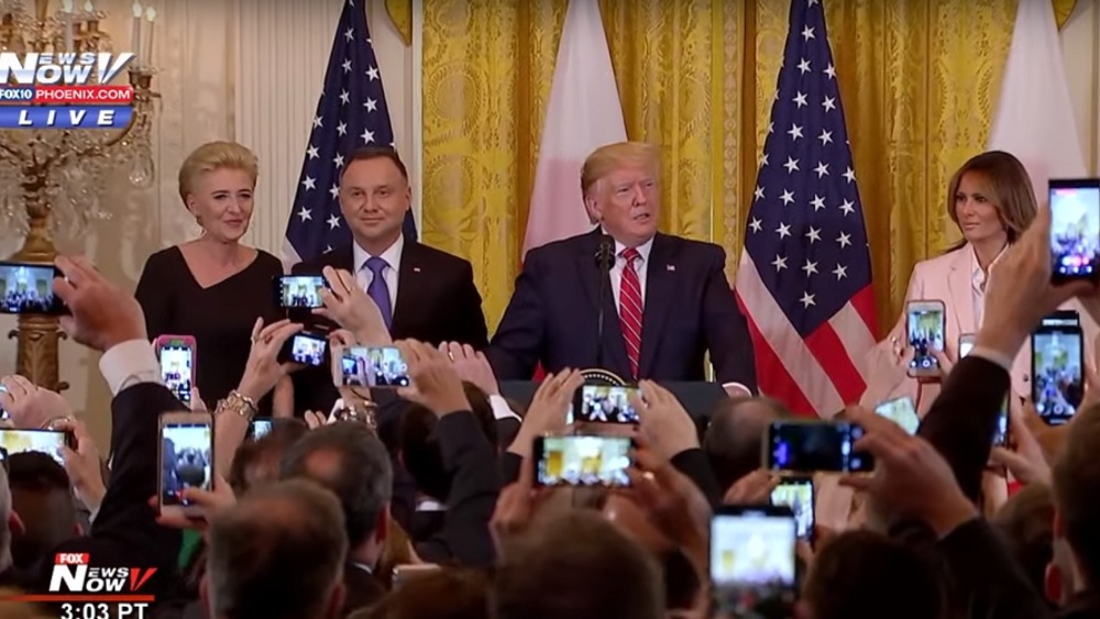 Prezydent USA Donald Trump i Prezydent RP Andrzej Duda z Małżonkami