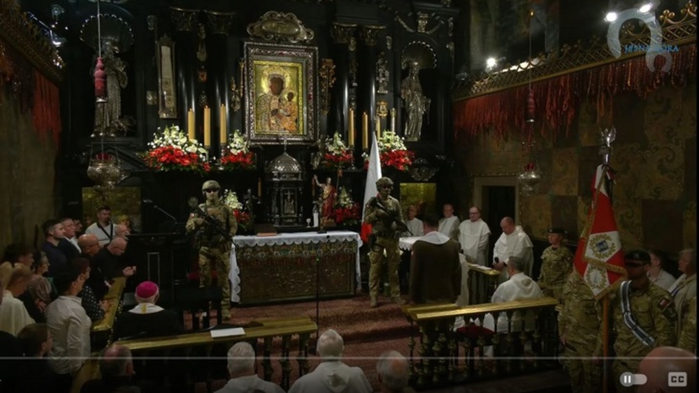 Widok na obraz NMP na Jasnej Górze