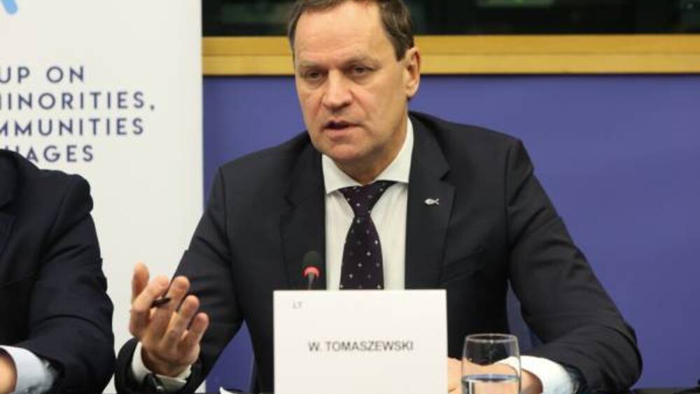 Waldemar Tomaszewski podczas posiedzenie Intergrupy ds. Tradycyjnych Mniejszości Narodowych i Językowych w Parlamencie Europejskim