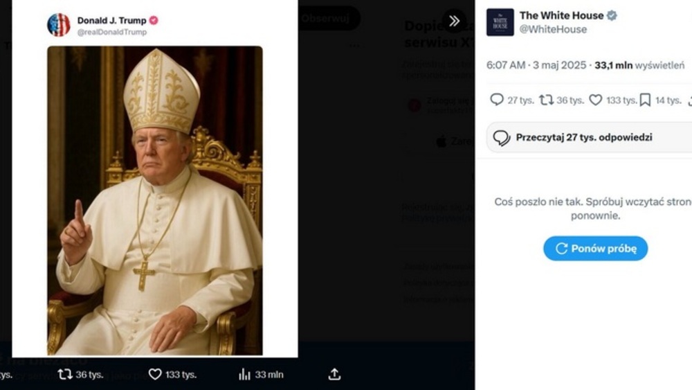 Zrzut ekranu z profilu Białego Domu na platformie X