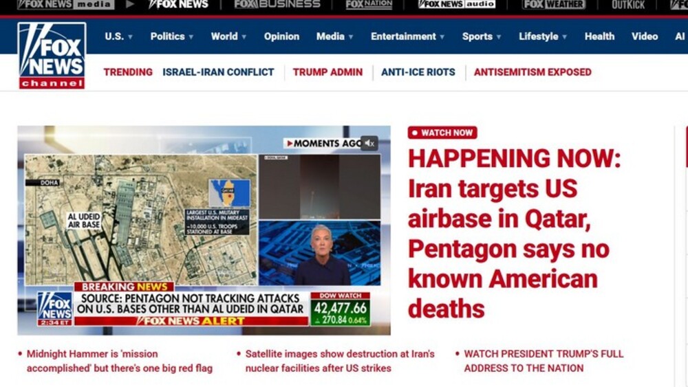 Zrzut ekranu ze strony Fox News