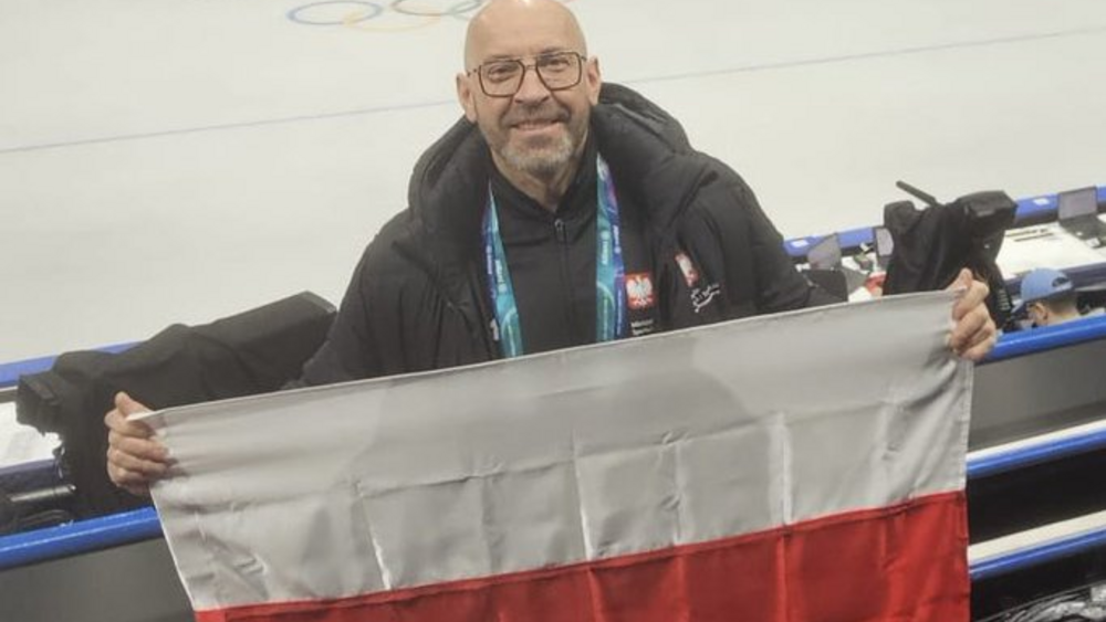 Jakub Rutnicki z flagą