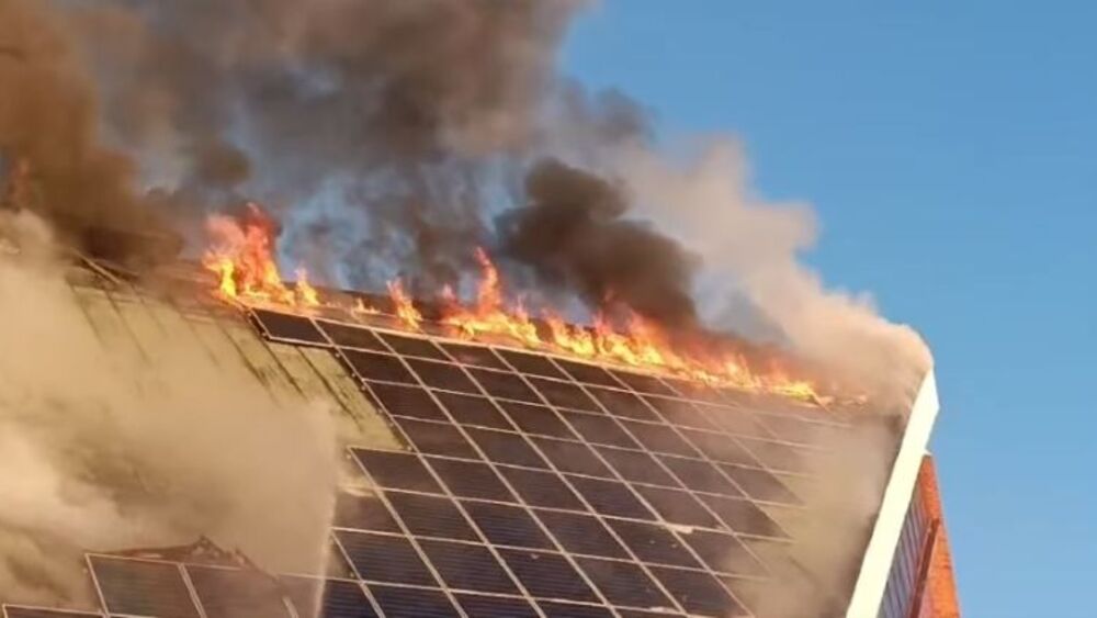 Płonący kościół w Lublinie