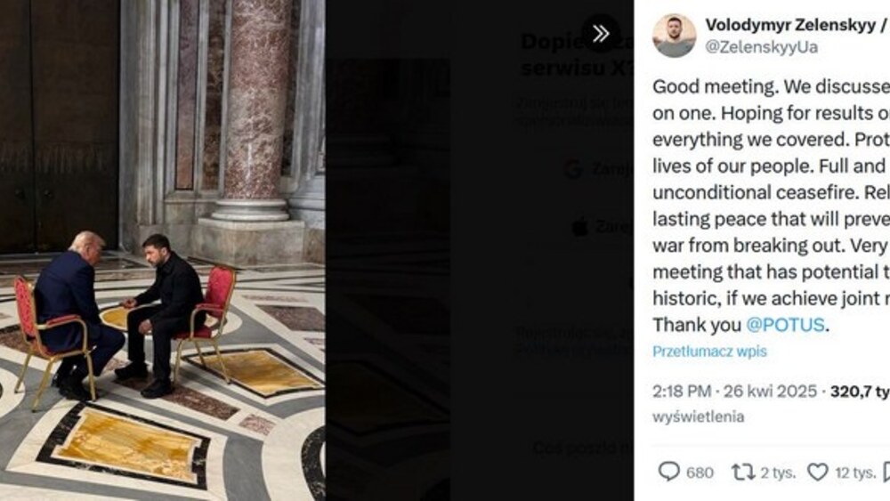 Prezydenci USA i Ukrainy rozmawiają ze sobą w Watykanie