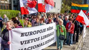 Akcja przed ambasadą USA w Wilnie – prośba o wsparcie ws. polskich szkół w rejonie trockim