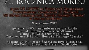 Uroczystości upamiętniające 71. rocznicę mordu dokonanego na żołnierzach Zgrupowania Partyzanckiego NSZ kpt. Henryka Flame „Bartka”.