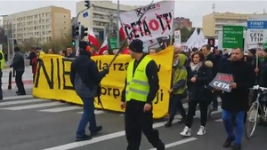 Ulicami Warszawy przeszli przeciwnicy umowy CETA