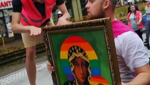Profanacja Matki Bożej na Marszu Równości w Częstochowie