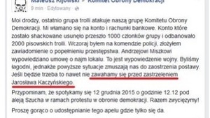 Twórca KOD wzywa do zabicia Jarosława Kaczyńskiego. Opozycja zaprzecza