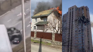 Czołg rozjechał samochód, strzały w budynki mieszkalne. Zbrodnie na cywilach na Ukrainie i krajobraz miejski po bitwach (WIDEO)