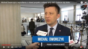 Michał Dworczyk o wycofaniu z obrad projektu ustawy anty 447: Dobrze się stało