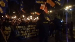 Ukraińcy marszem z pochodniami uczcili Stepana Banderę