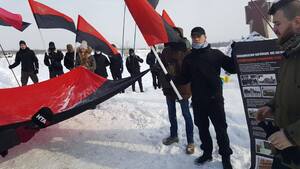 Neobanderowcy zakłócili uroczystości 74. rocznicy mordu w Hucie Pieniackiej