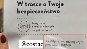 AFERA! Internauci zapowiadają BOJKOT Costa Coffee z powodu segregacji sanitarnej i absurdalnego tłumaczenie sieci! „Ten stolik tylko dla zaszczepionych. Nikogo nie dyskryminujemy”