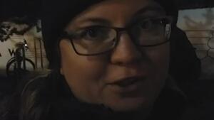 Redaktor Anna Wiejak na demonstracji antyaborcyjnej