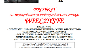 Stowarzyszenie WIECZYSTE żąda czynów a nie słów – dzisiaj protest!