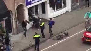 Palestyńczyk przy bierności holenderskiej policji rozwalał żydowską restaurację w Amsterdamie