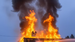 Potężny pożar na Mazowszu. Płonie skład drewna! [VIDEO]
