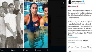 To jeszcze kobiecy sport? Transseksualista zdobył medale rywalizując z kobietami. Pływaczki nie miały szans... (FILM)