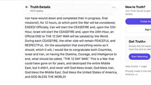 Donald Trump: Izrael i Iran zgodziły się na zawieszenie broni! Po 24 godzinach koniec wojny?